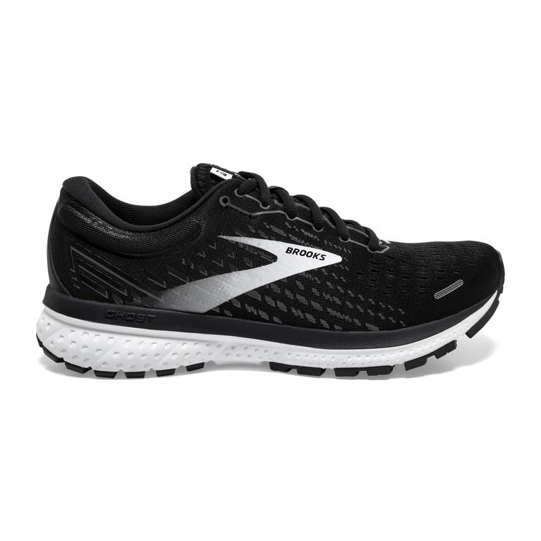 Brooks Ghost 13 Road Running Shoes - Women's - Black/Blackened Pearl/White (79036-JGDN)